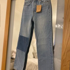 Reformation Cynthia patch High rise straight jeans brand new with  tags